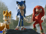 knuckles with sonic and miles posing qz4gfemgbz57p055