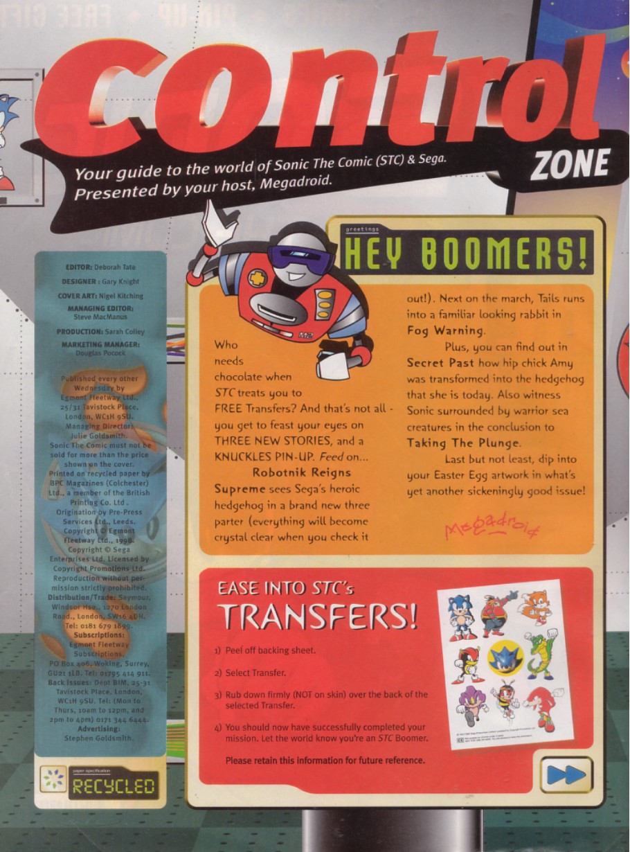 Sonic the Comic #127A FN; Fleetway Quality, includes Sonic transfers -  1998