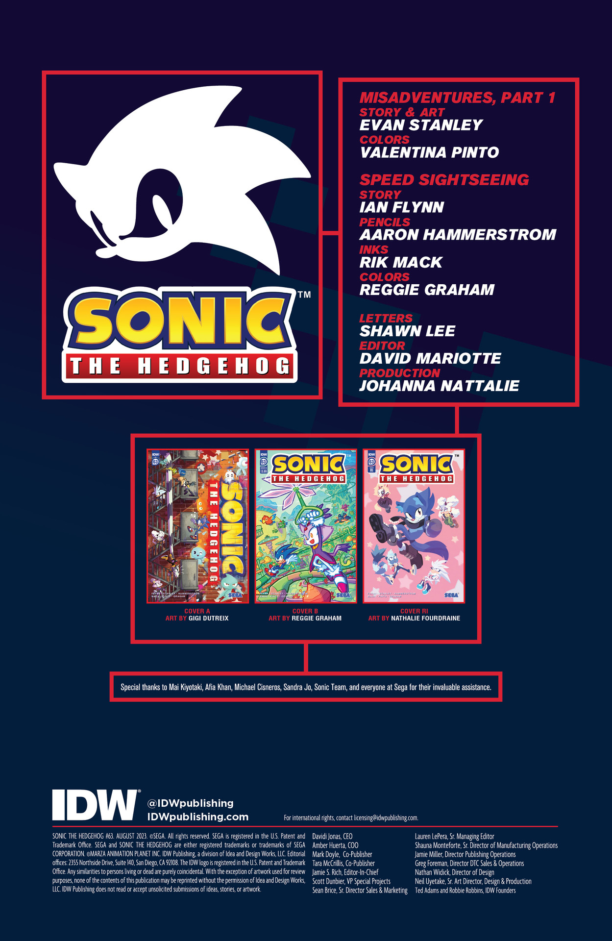 SONIC THE HEDGEHOG #63 Cvr C RI 1:10 IDW Comics MAY231371 63C 63RI