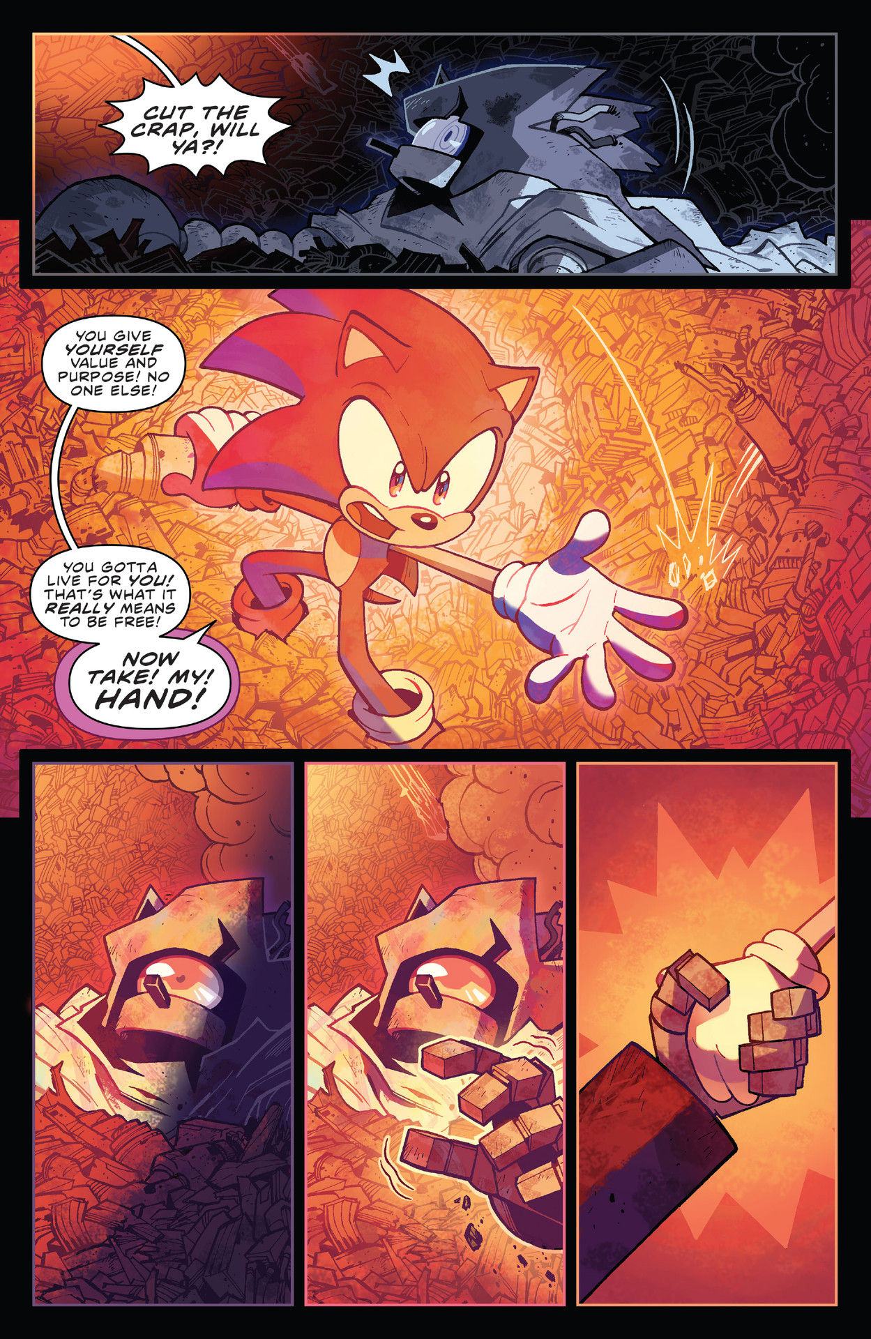 Sonic the Hedgehog (IDW COMICS)- Scrapnik Island Issue 4 Mecha Sonic's  Redemption (Dub) 
