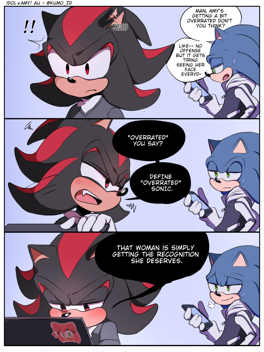 sonic the hedgehog, amy rose, and shadow the hedgehog (sonic) drawn by  kumo_zd