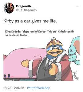 king dedede slaps roof karby this ere kirbeh can fit so much no foolin 1828 2922 twitter web app